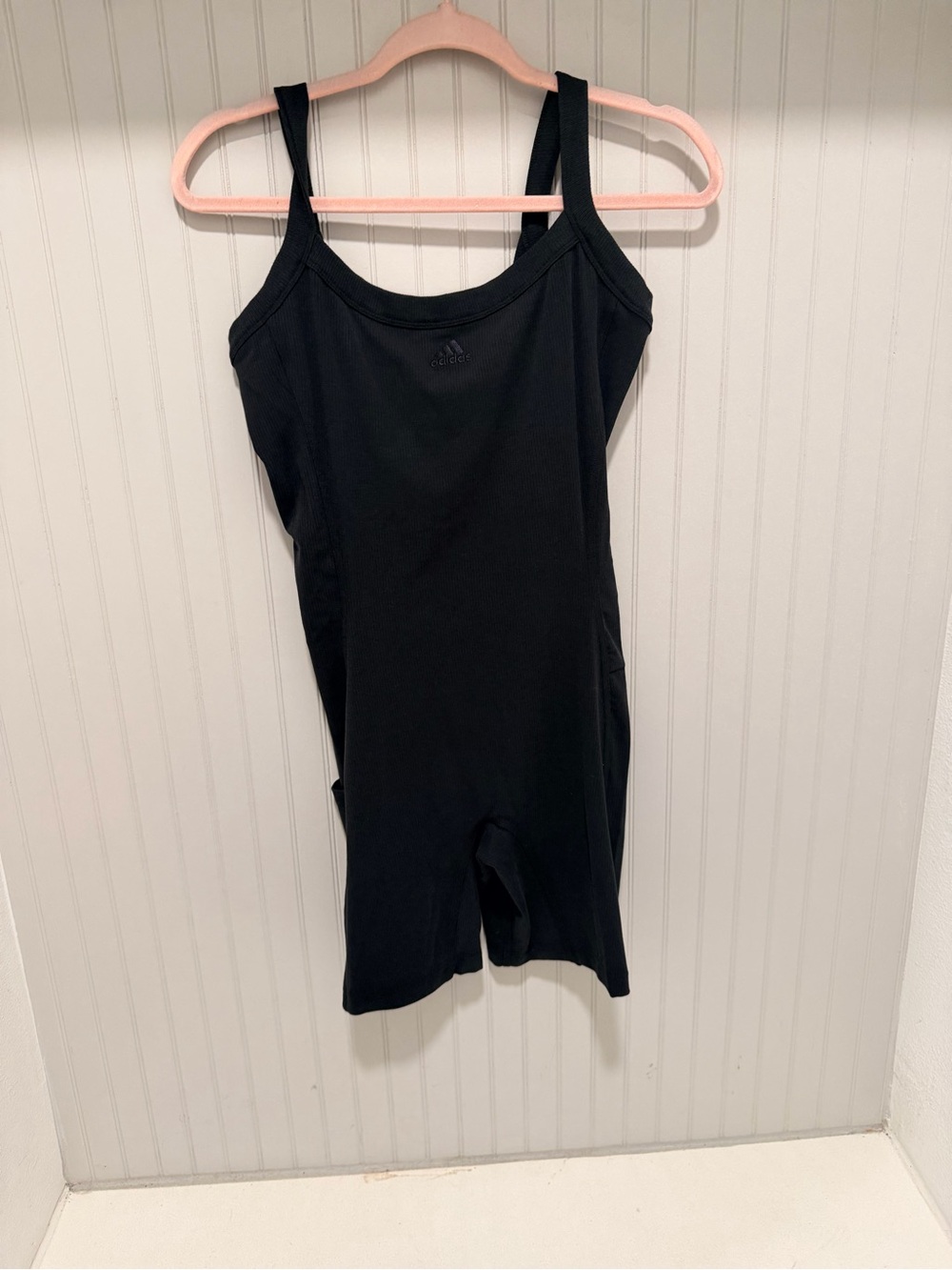 adidas Black Ribbed Tank Short Unitard - Picture 2 of 3